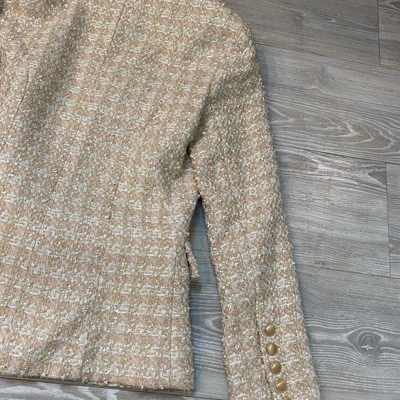 L'AGENCE LAGENCE Kenzie Double Breasted Tweed Blazer in Rose Gold Size 2 - Picture 13 of 16